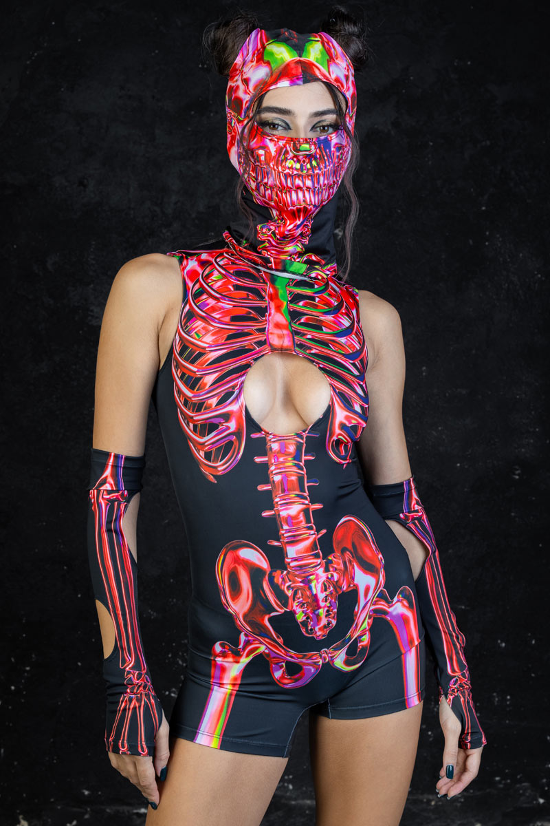 Ruby Skeleton Cut Out Romper