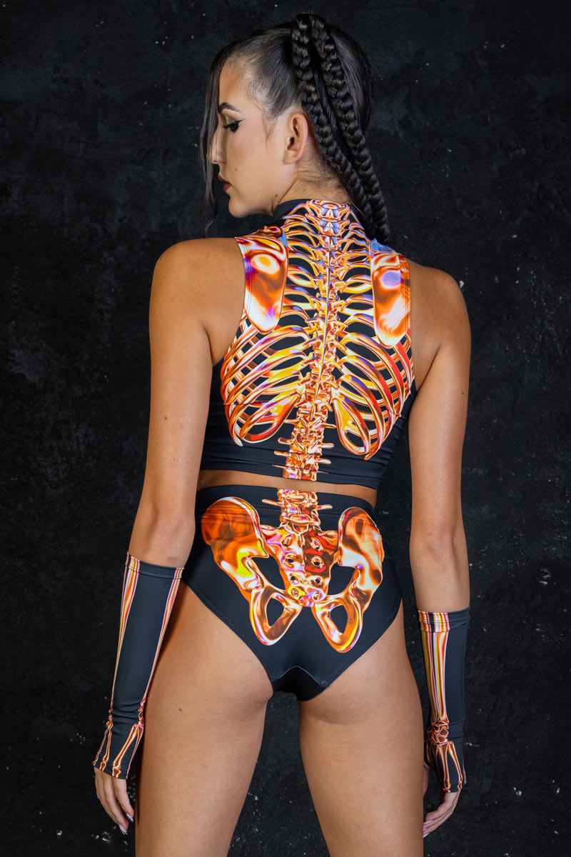 Sunstone Skeleton Booty Shorts Set Back View