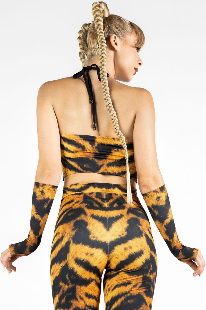 Tiger V-String Crop Top Back View