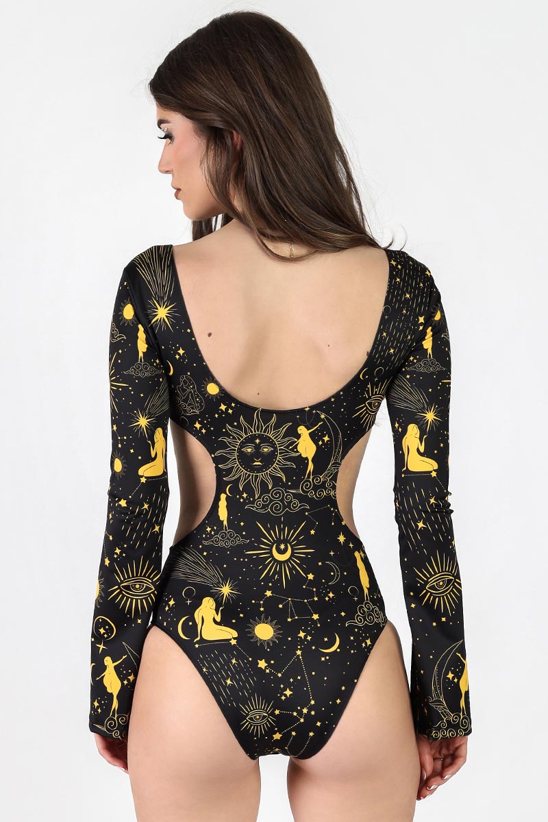 Venus Secrets Side Cut Out Bodysuit Back View