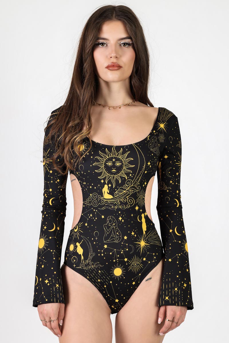 Venus Secrets Side Cut Out Bodysuit Front View