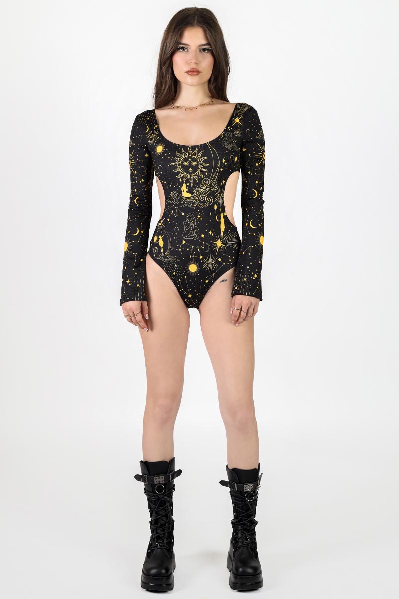 Venus Secrets Side Cut Out Bodysuit Full View