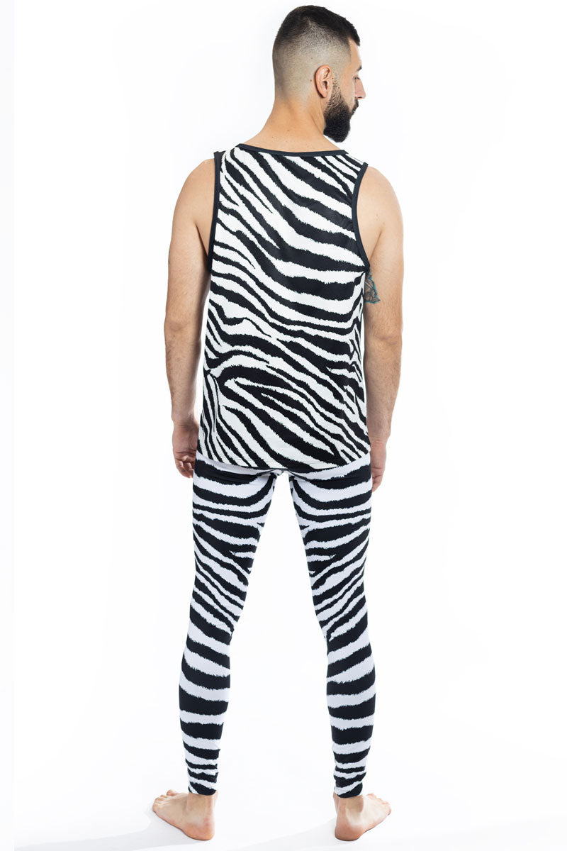 Zebra Men Leggings Back View