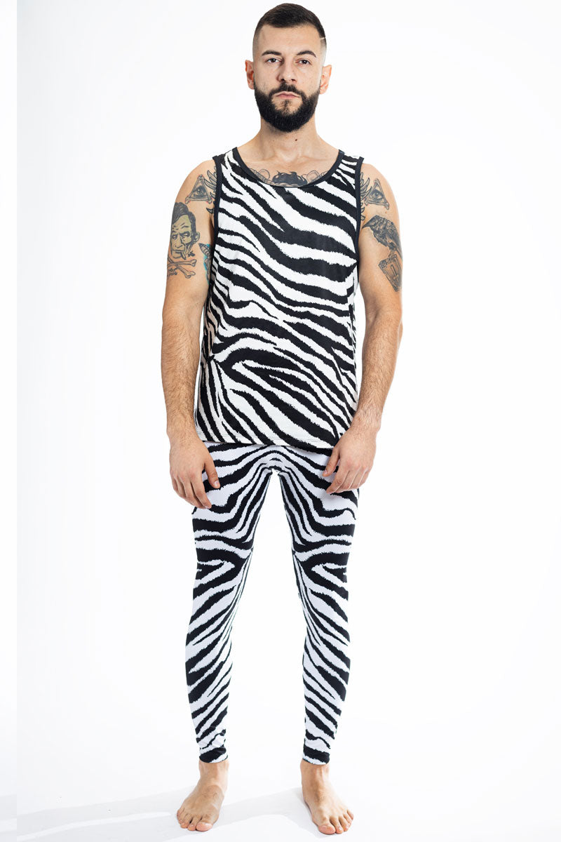 Zebra Men Leggings Front View