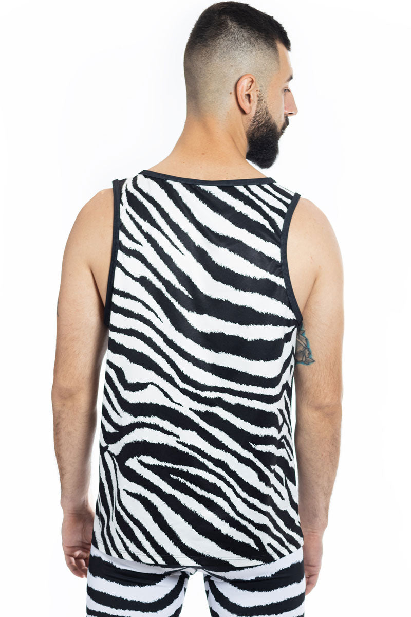 Zebra Men Tank Top Back View