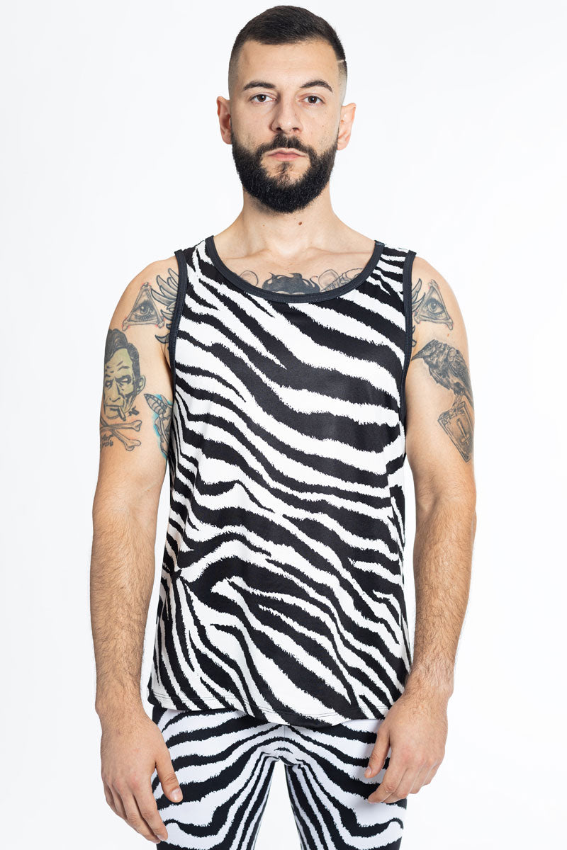 Zebra Men Tank Top Front View