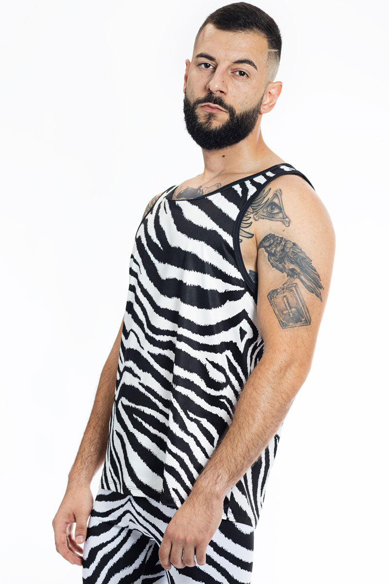 Zebra Men Tank Top Side View