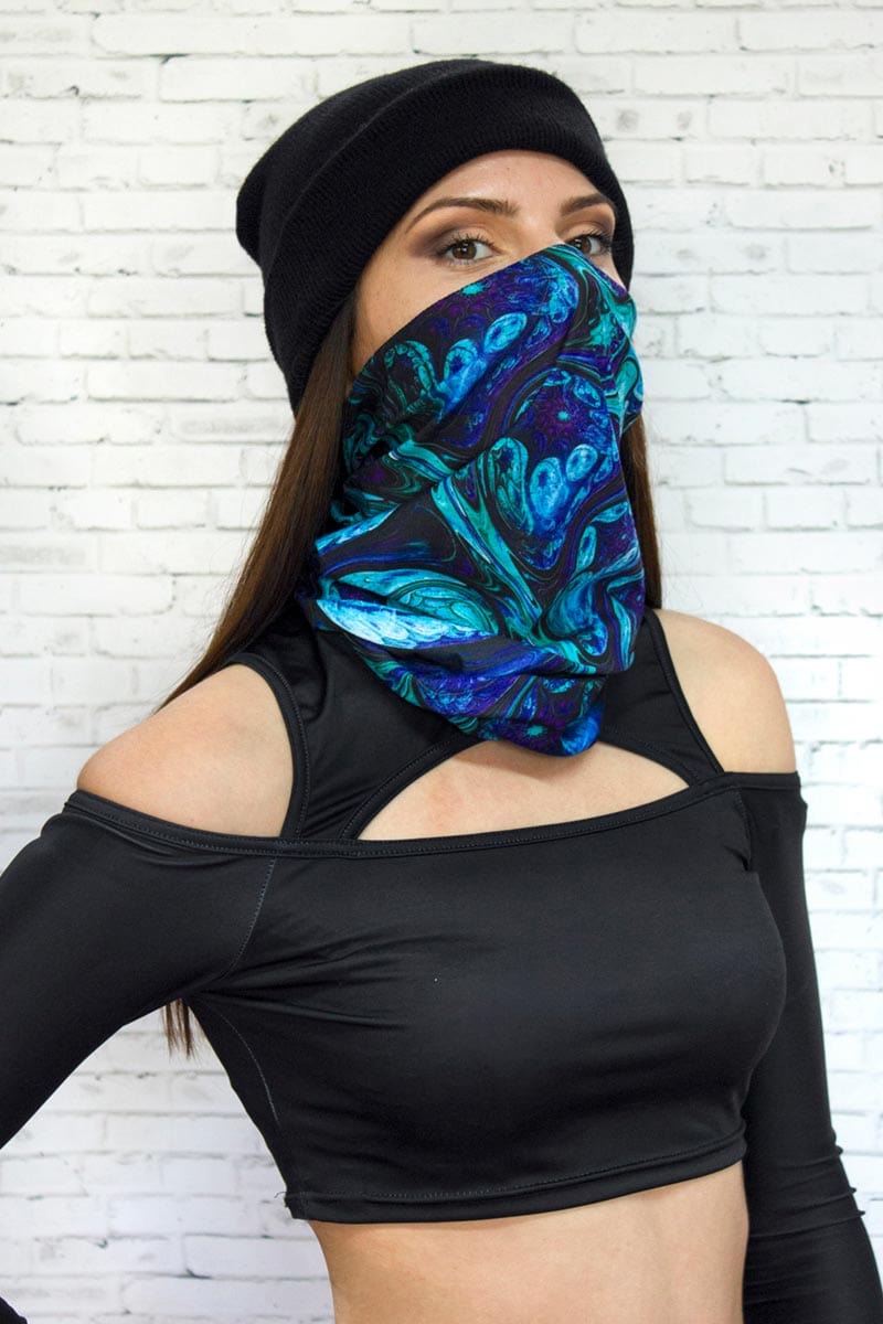 Aqua Desire Neck Gaiter Left Side View