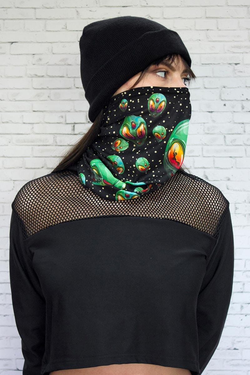 Alien Head Neck Gaiter Left Side View