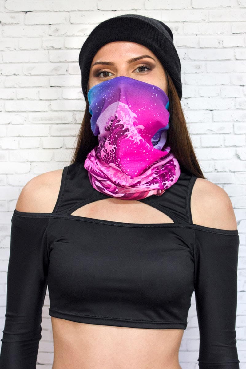 Art Wave Neck Gaiter Front View