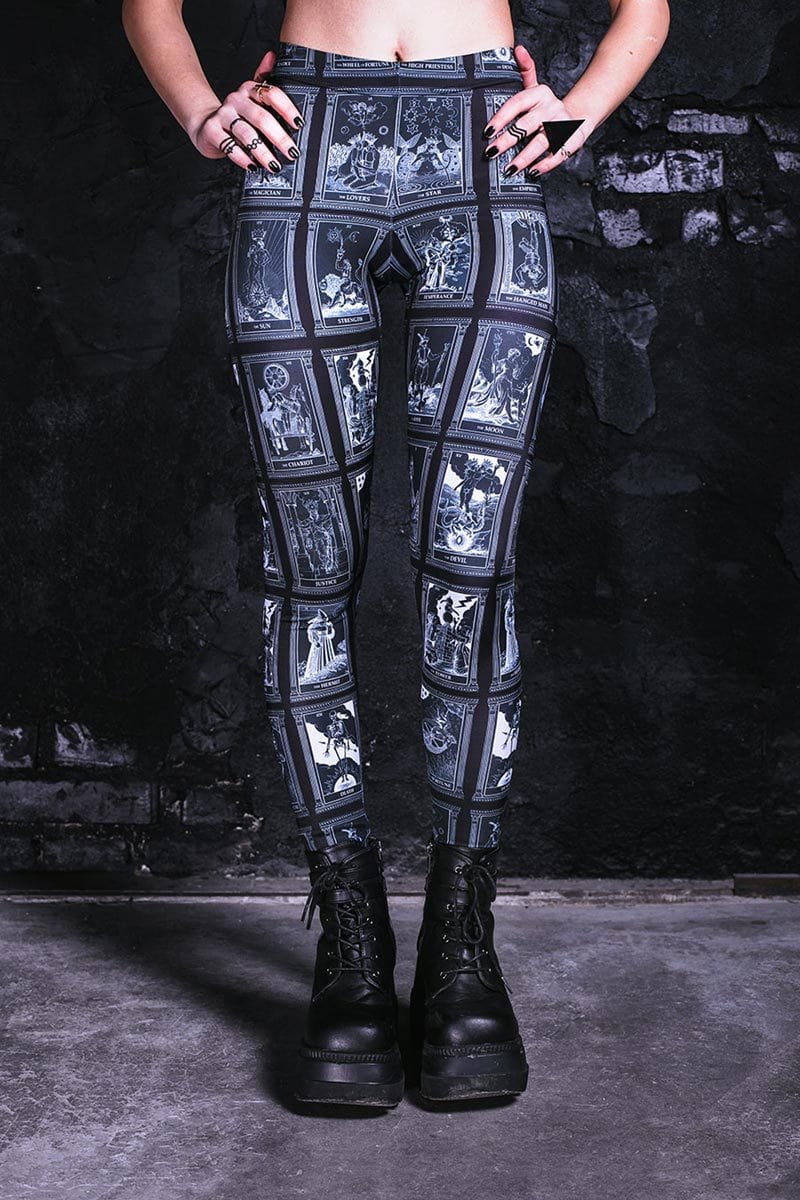 Black Tarot Leggings Close View