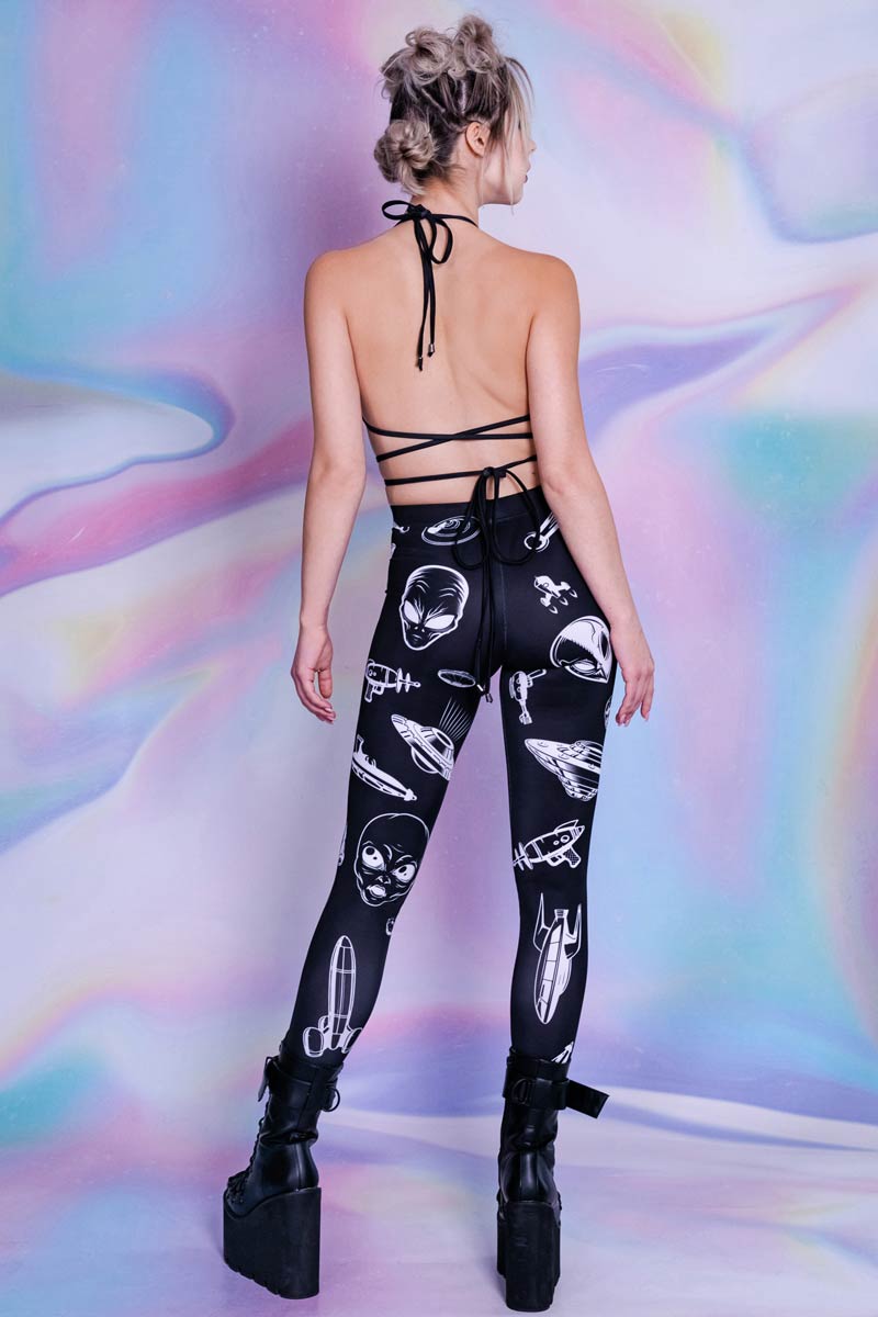 Black UFO Leggings Back View