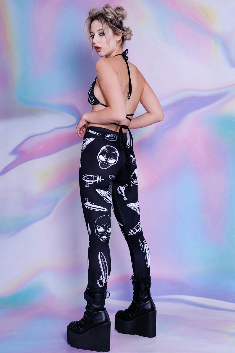 Black UFO Leggings Side View