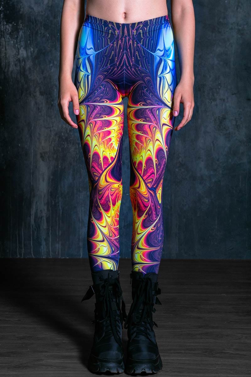 Yellow Blaze Rave Leggings Close View