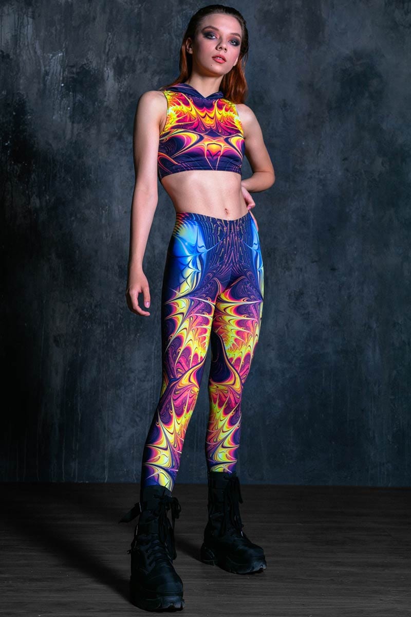 Yellow Blaze Rave Leggings Full View