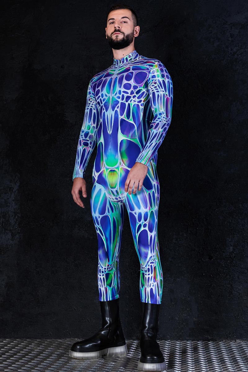 Blue Morph Men Costume Side View