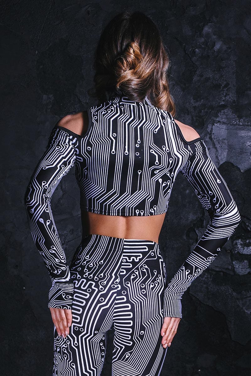 Circuit Board Leggings Set Back View