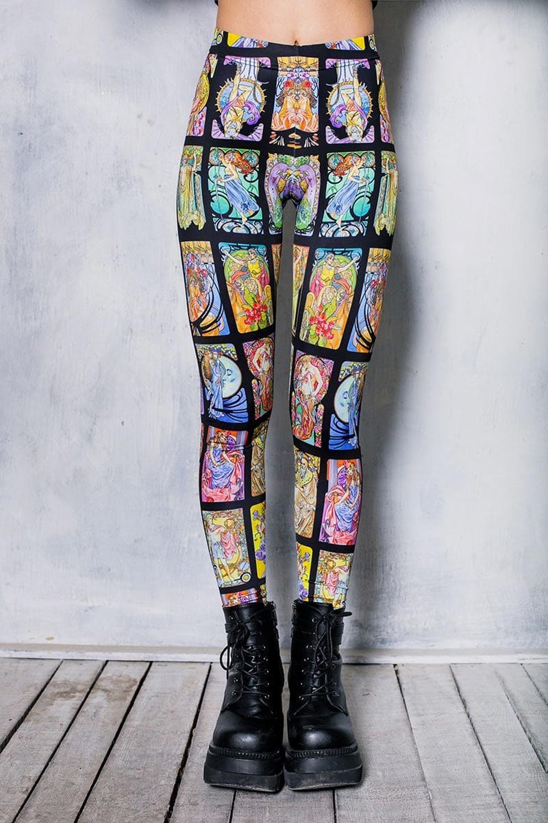 Colorful Tarot Leggings Close View