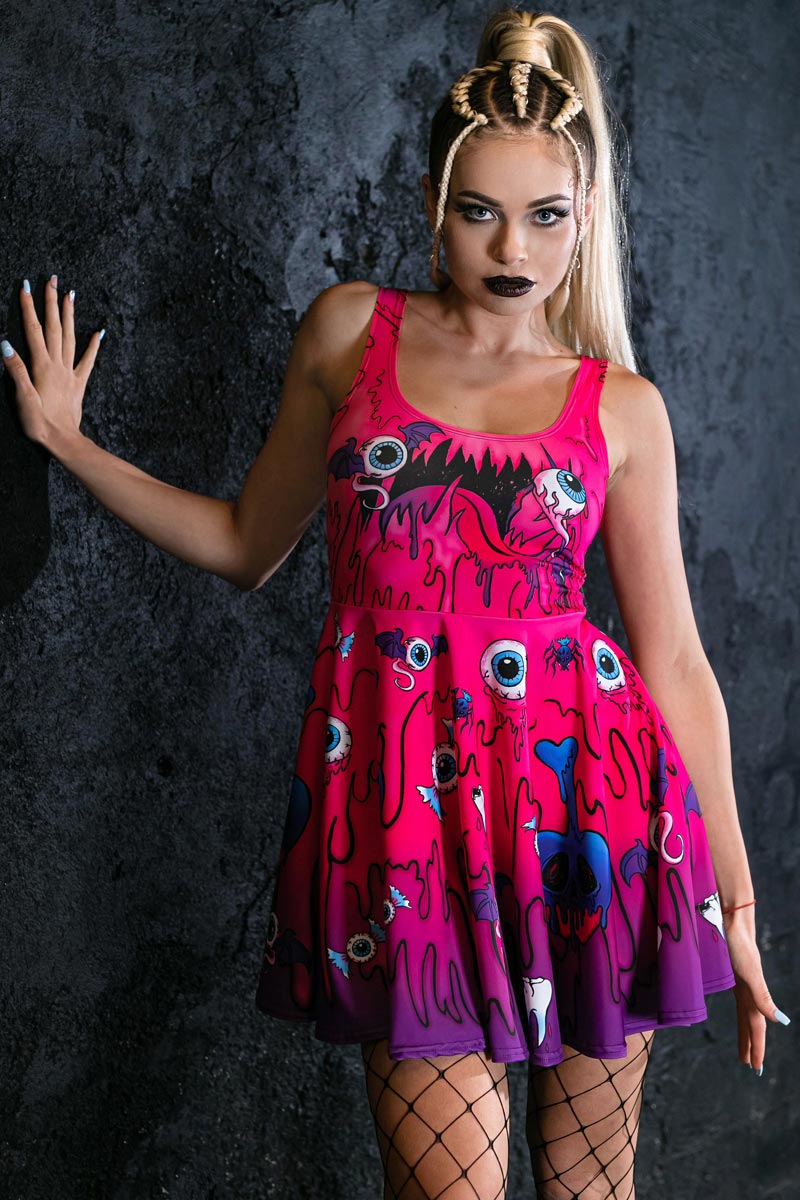 Creepy Candy Skater Dress Close View