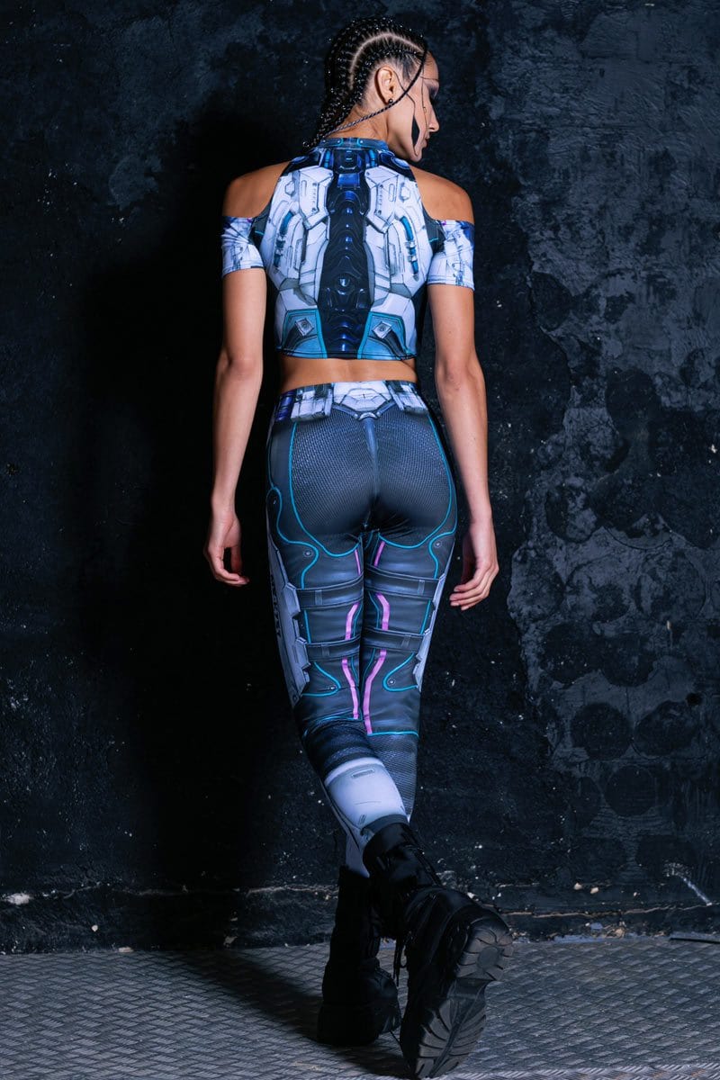 Cyber Soldier Leggings Back View