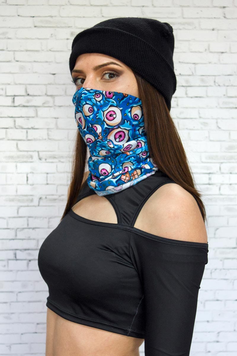 Blue Eyes Cream Neck Gaiter Right View