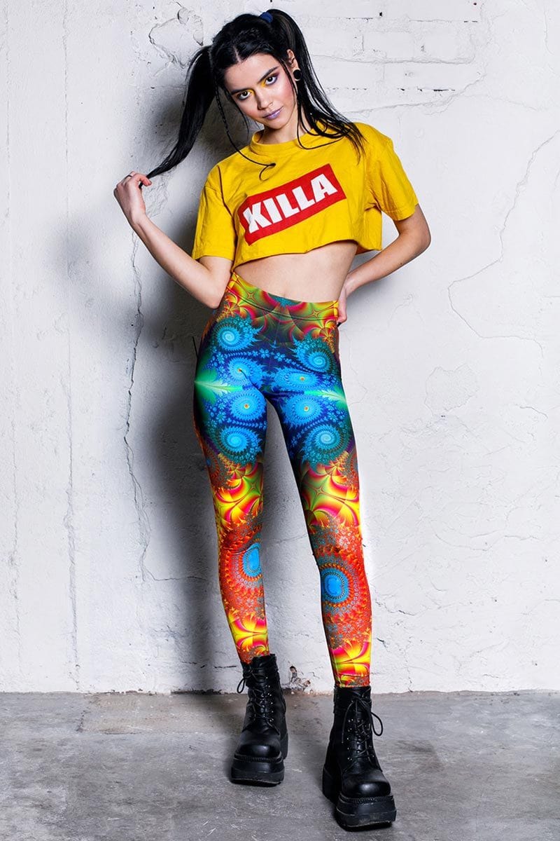 Fractal Collision Leggings Full View