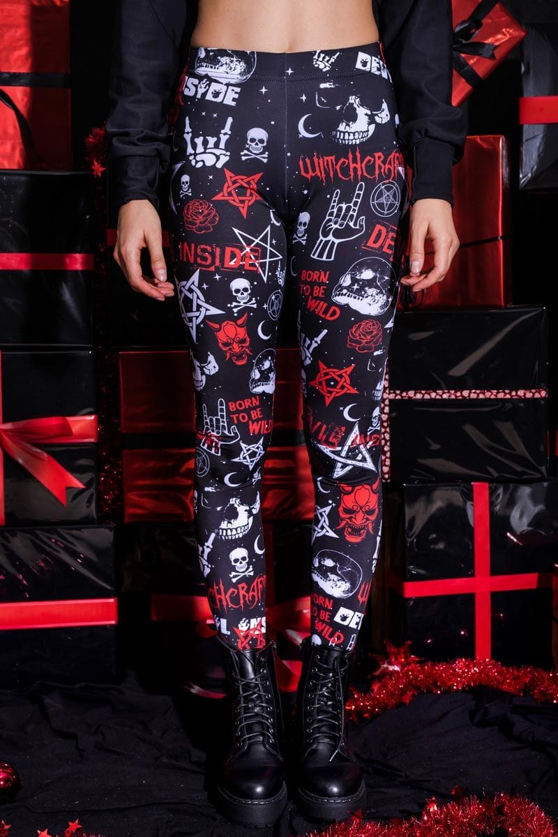 Devil inside Leggings Close View