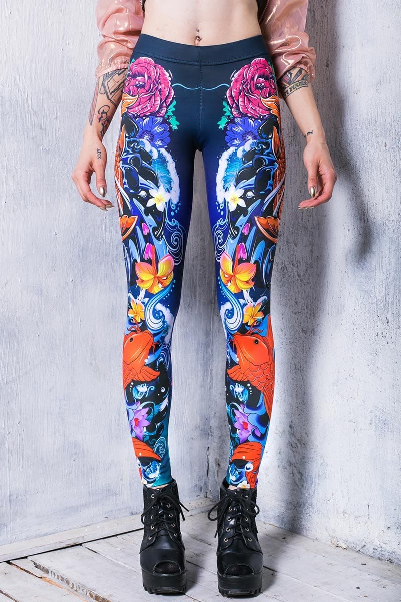 Koi Fish Leggings Close View