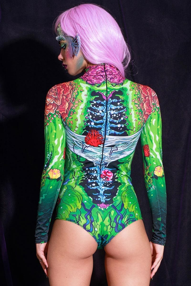 Mermaid Long Sleeve Bodysuit Back View