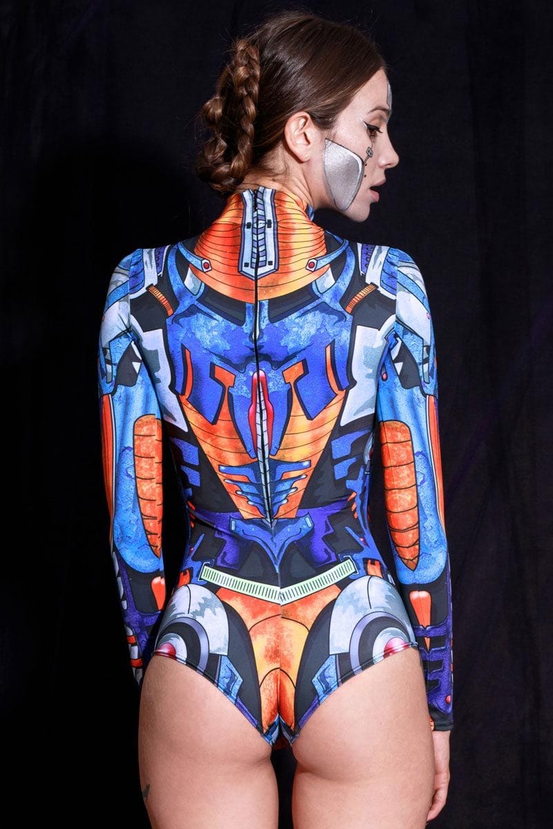 Robot Long Sleeve Bodysuit Back View