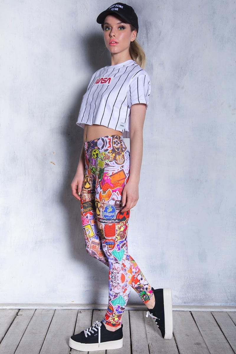 Sticker Bomb Leggings Side View