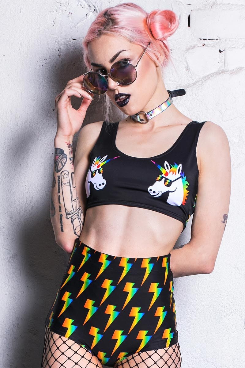 Unicorn Crop Top Front View