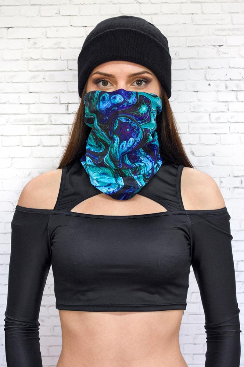 Aqua Desire Neck Gaiter Front View