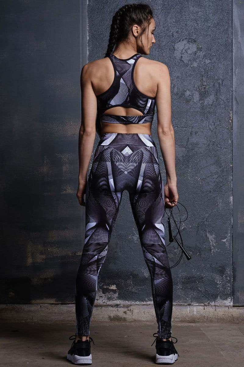 Black Hypnotic Workout Leggings Back View