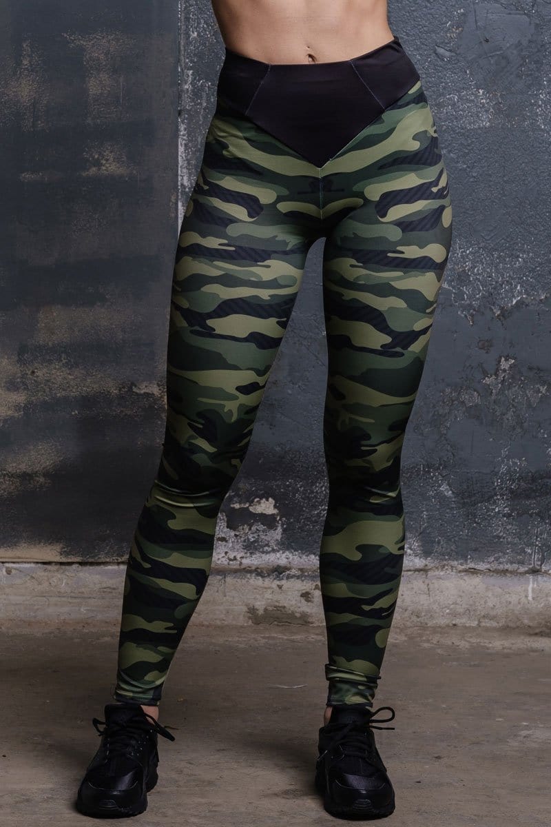 Camo Workout Leggings Close View