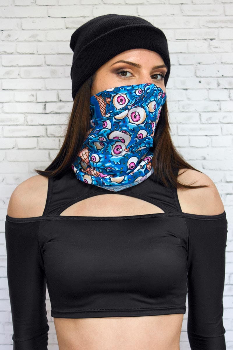 Blue Eyes Cream Neck Gaiter Left View