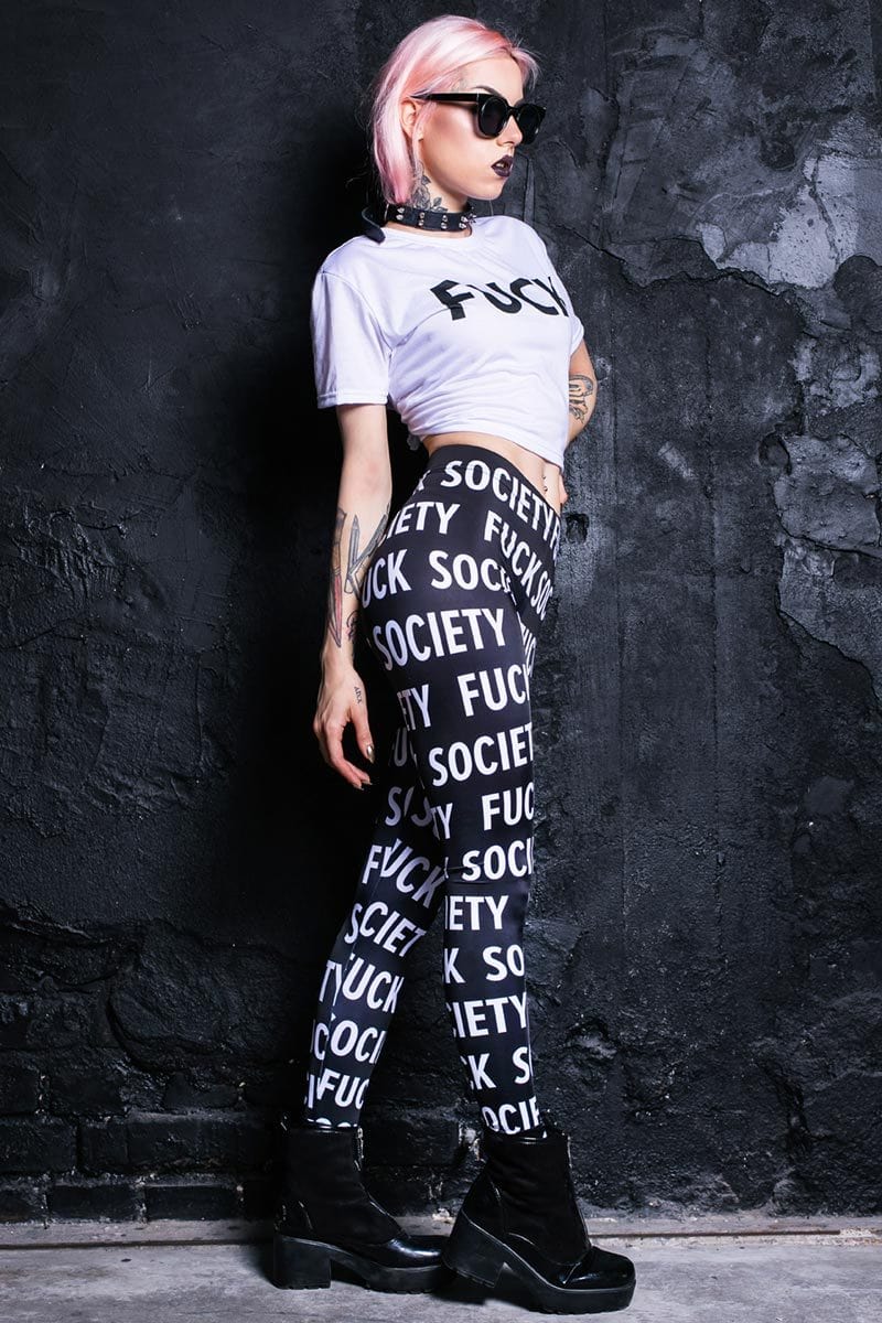 Fuck Society Leggings Side View