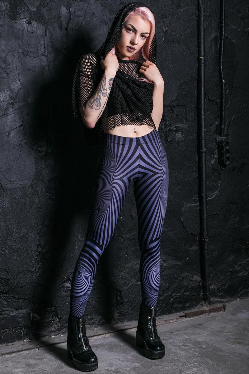 Grey Illusion Leggings Front View