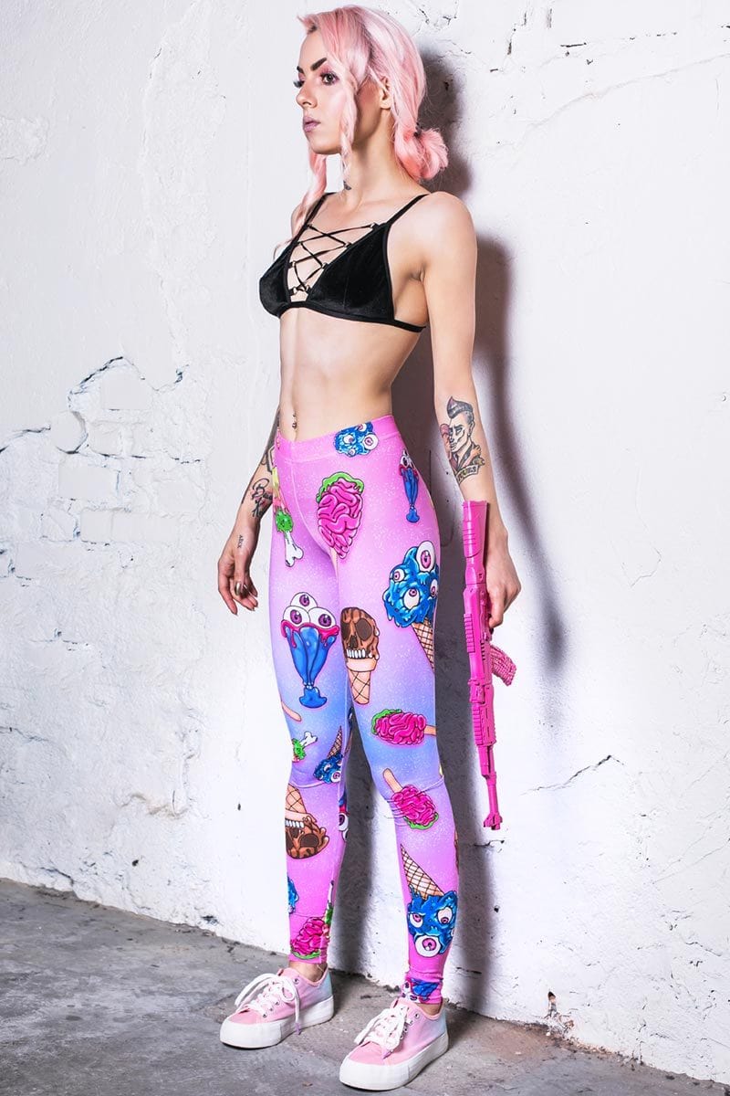 Horror Ice Cream Leggings Side View