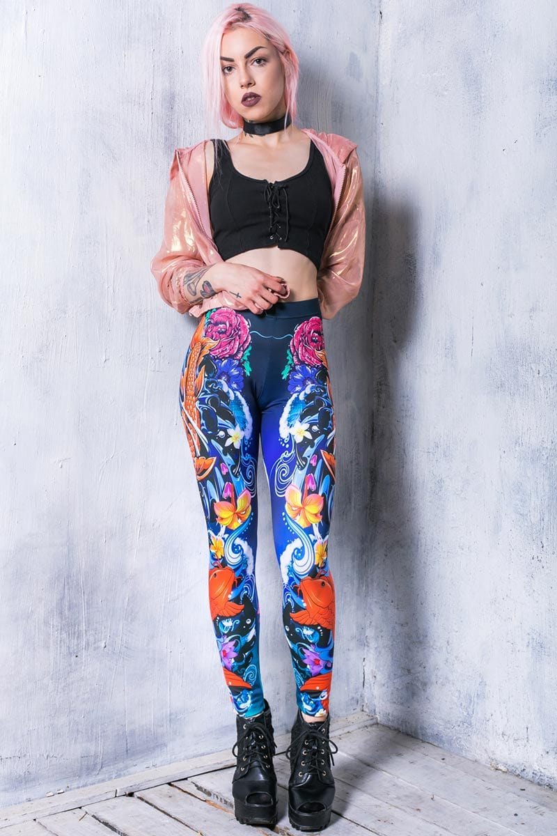 Koi Fish Leggings Front View