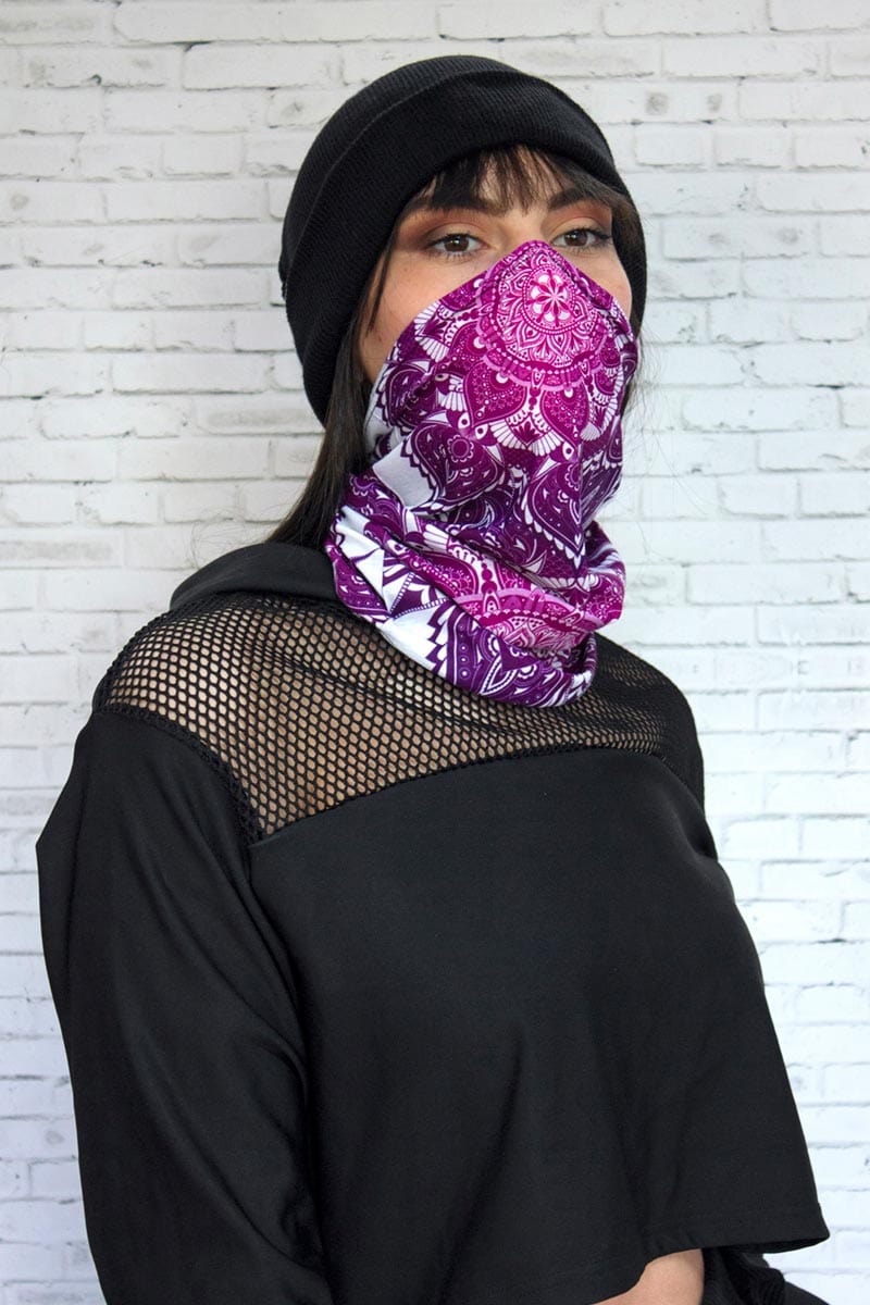 Pink Mandala Neck Gaiter Right View