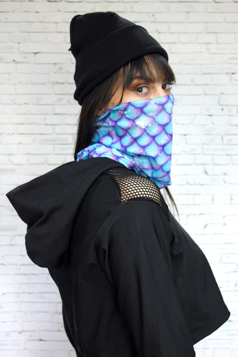 Mermaid Neck Gaiter Close View