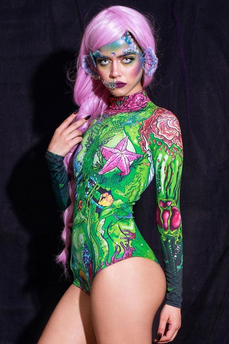 Mermaid Long Sleeve Bodysuit Front View