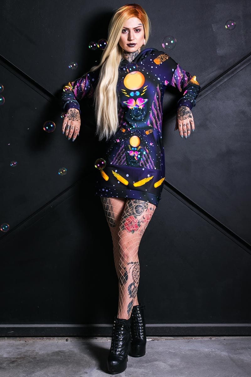 Parallel Universe Hoodie Dress Full View