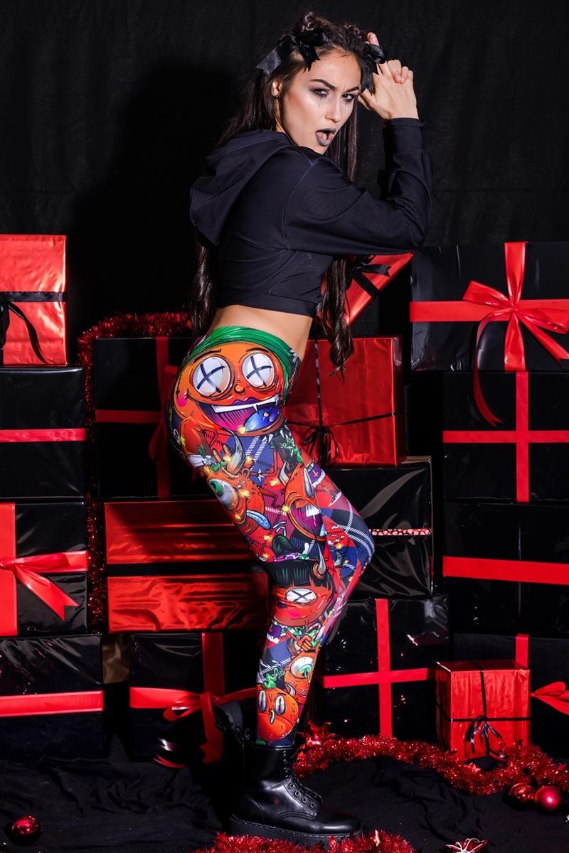 Devil Wears Tartan Leggings Back View