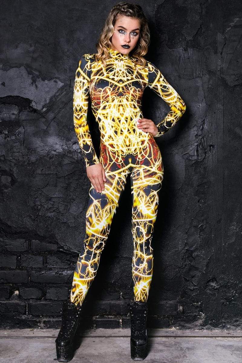 Yellow Neon Catsuit Full View