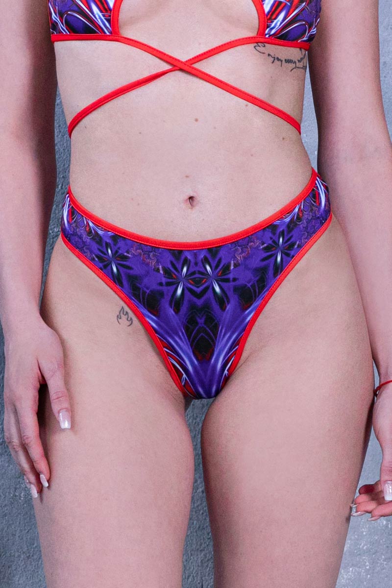 Dusky Orchid Thong Bikini Close View