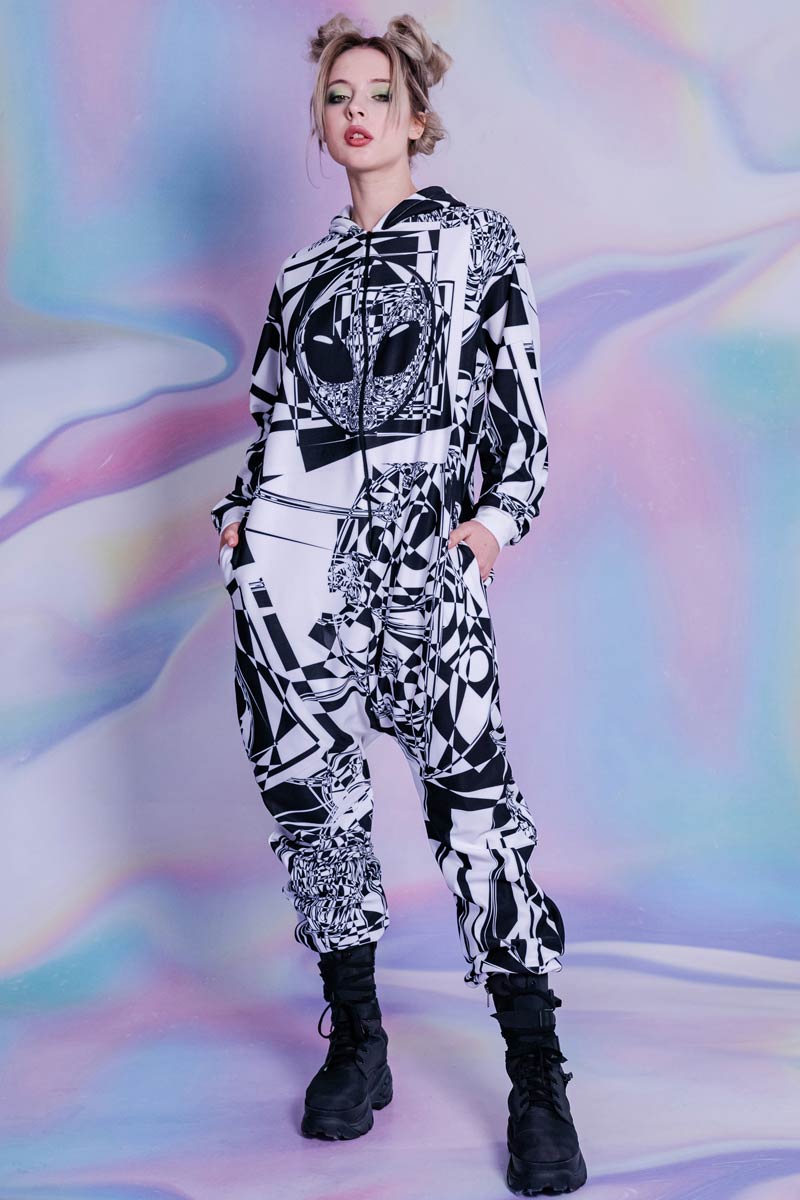 Glitch Alien Onesie Full View