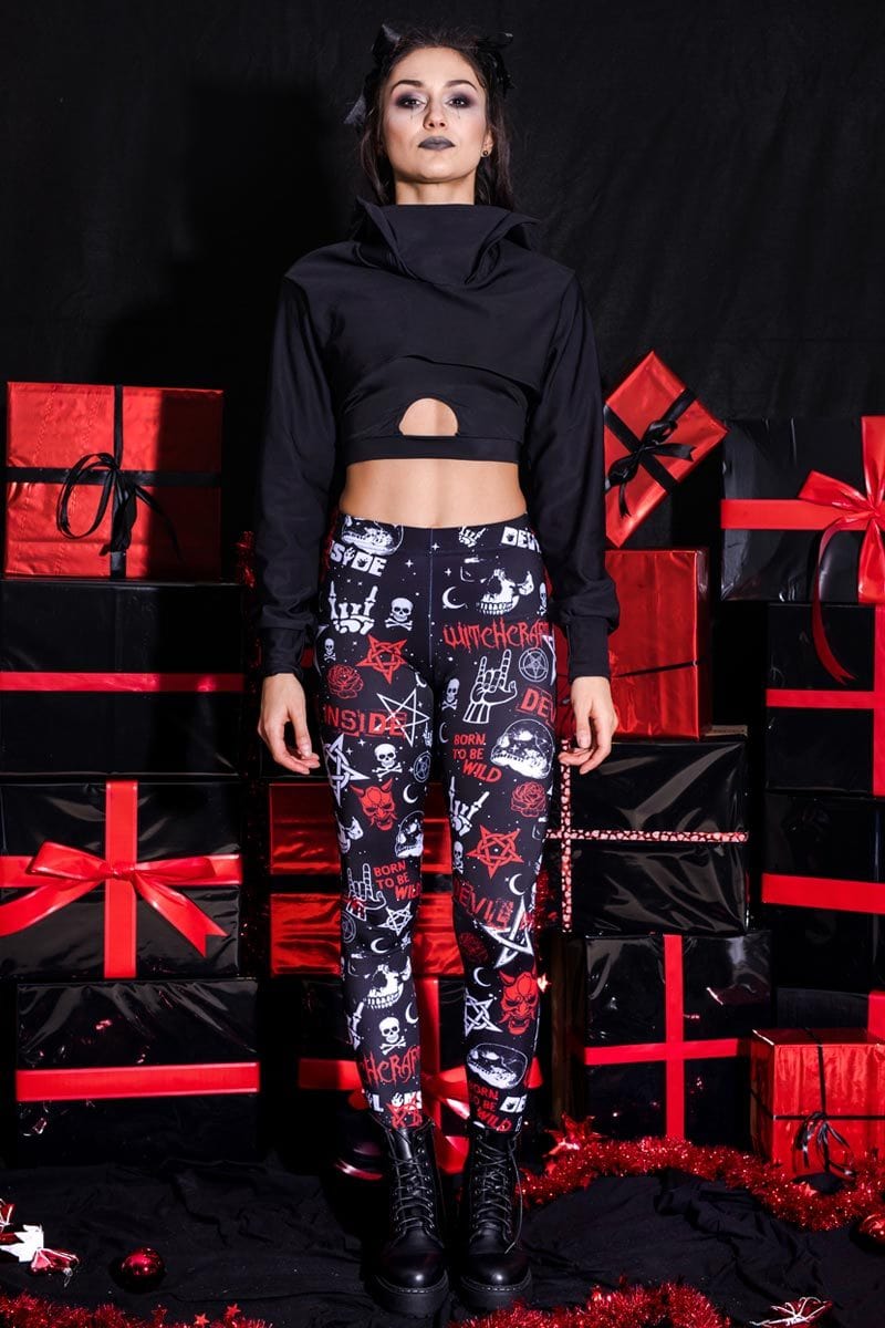 Devil inside Leggings Front View