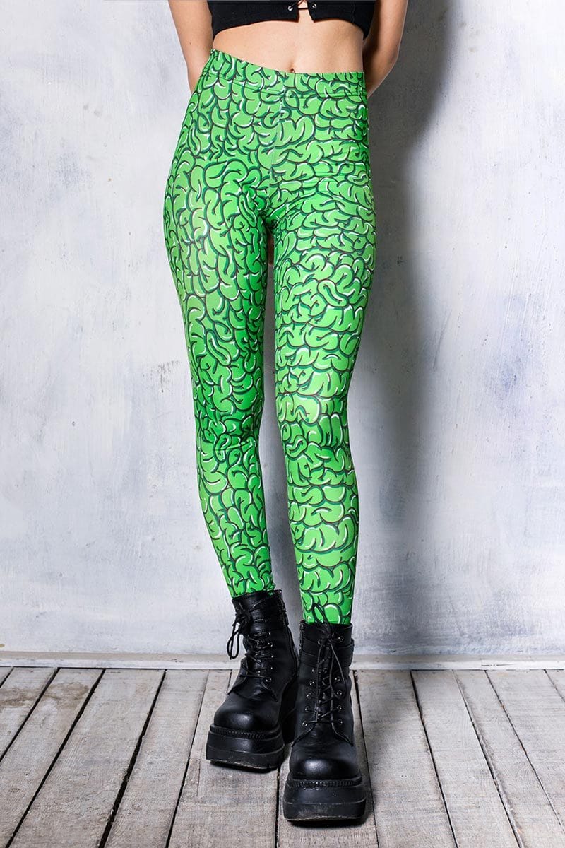 Green Brain Leggings Close View